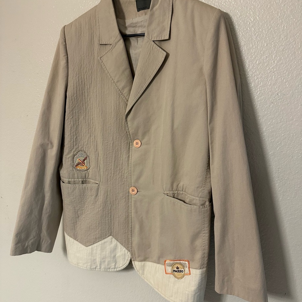 PAZZO Vintage Distressed Asymmetrical Blazer Jacket - Made in Turkey - Large
A7